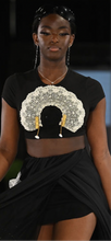 Load image into Gallery viewer, Afro  cotton cropped tee shirt
