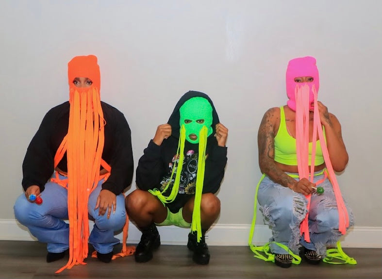 Neon stringed mask